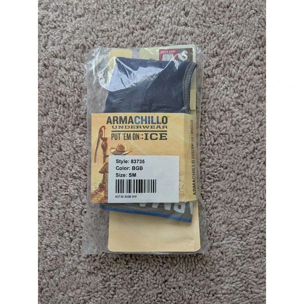 Duluth Trading Armachillo Boxer Brief Mens Size Small (28-30) Navy Blue NWT